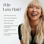Luxy Hair 20" Dimensional Cream Blonde Halo Clip-In Hair Extensions (180 grams) 100% Remy Human Hair, Quick Volume, 1-Piece Set plus 2 option pieces, Blends Easily
