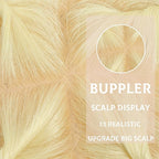 Hair Toppers for Women Real Human Hair-U Shape Toppers Hair Pieces for Women with Thinning Hairr 150% Density Silk Base Clip in Human Topper with Bangs for Daily Use(613Blonde