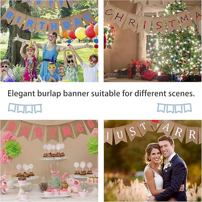 LaRibbons Burlap Banner, 5x7.5 inches 11.5ft DIY Party Decor - Image 4