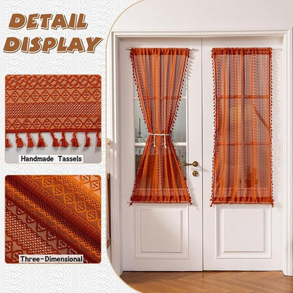 Sutuo Home Terracotta French Door Curtains 72 Inches Long - Image 3