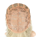 FAELBATY Blond Wig Short Bob Wigs With Air Bangs Shoulder Length Women's Wig Curly Wavy Synthetic Cosplay Wig for Girl Costume Wigs Mix Khaki Blonde Gold Color