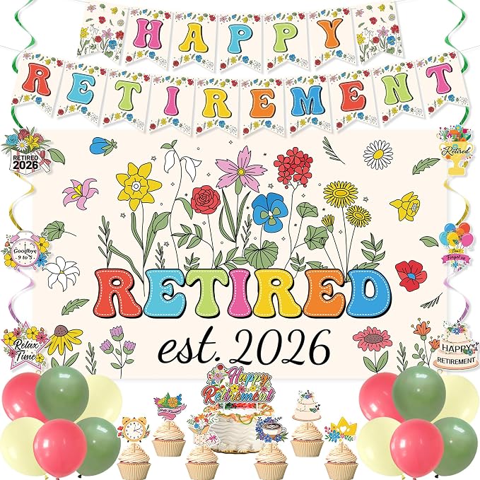 Roetyce Flower Retirement Party Decorations, Legend Has Retired Photo Backdrop by Roetyce