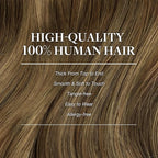 GOO GOO Clip in Hair Extensions Real Human Hair, Remy Human Hair Extensions Clip ins for Women, Natural Human Hair, 18inch 120g 7Pcs, 4D/14/5B Brunette Balayage