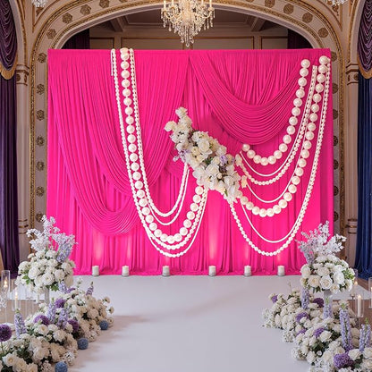 30ftx10ft Wrinkle Free Fuchsia Backdrop Curtains - Image 3