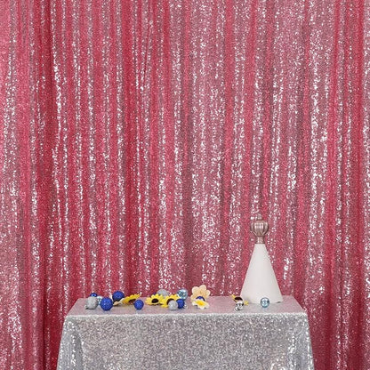 Poise3EHome Fuchsia Pink Sequin Backdrop, 6Ft x 8Ft Glitter Photography by Poise3EHome