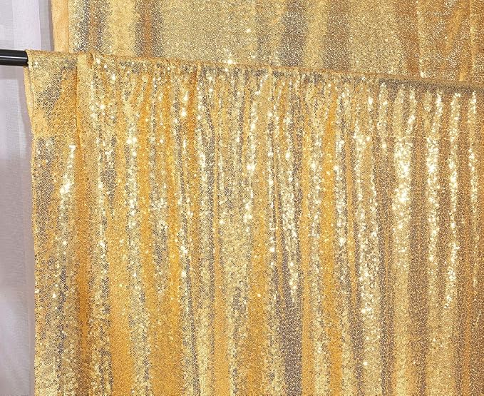 Poise3EHome Gold Sequin Backdrop, 8FT x 8FT Sequin Photography Backdrop Curtain - Image 6