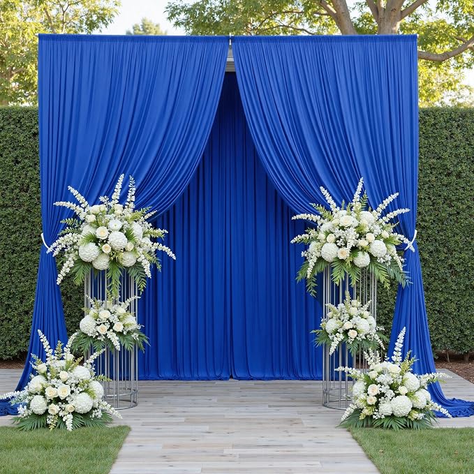 20ft x 12ft Wrinkle Free Royal Blue Backdrop Curtains - Image 9