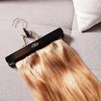 Luxy Hair Extensions Carrier with Bamboo Hanger – Organic Cotton & Hemp Hair Extension Travel Case, Storage Bag & Organizer for Clip-In Extensions, Wefts (Black)