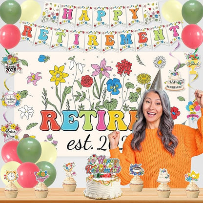 Roetyce Flower Retirement Party Decorations, Legend Has Retired Photo Backdrop - Image 5