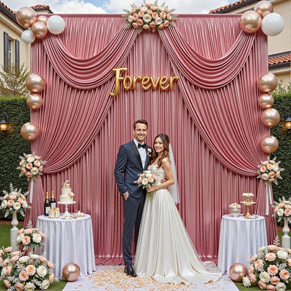 20x10ft Thick Rose Gold Glitter Backdrop Curtain Panels - Image 9