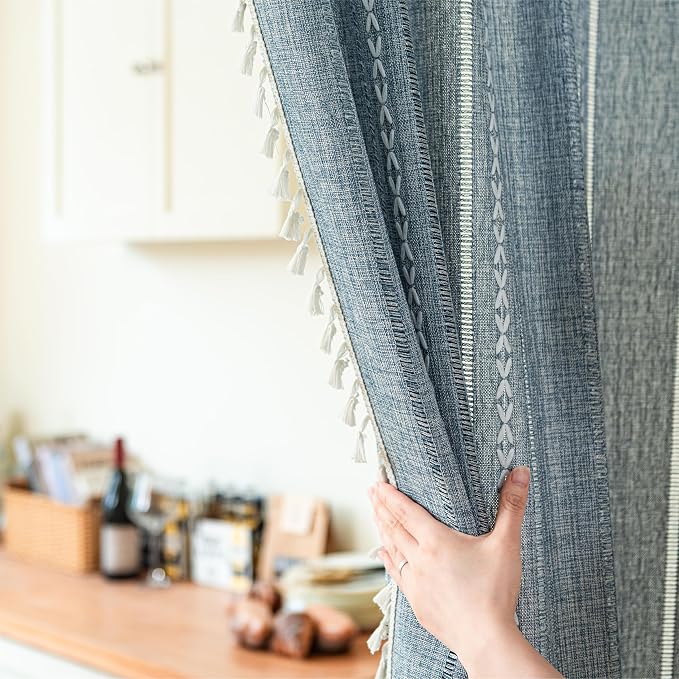 Sutuo Home Blue Boho Door Curtains - Image 8