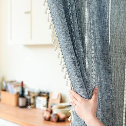 Sutuo Home Blue Boho Door Curtains - Image 8