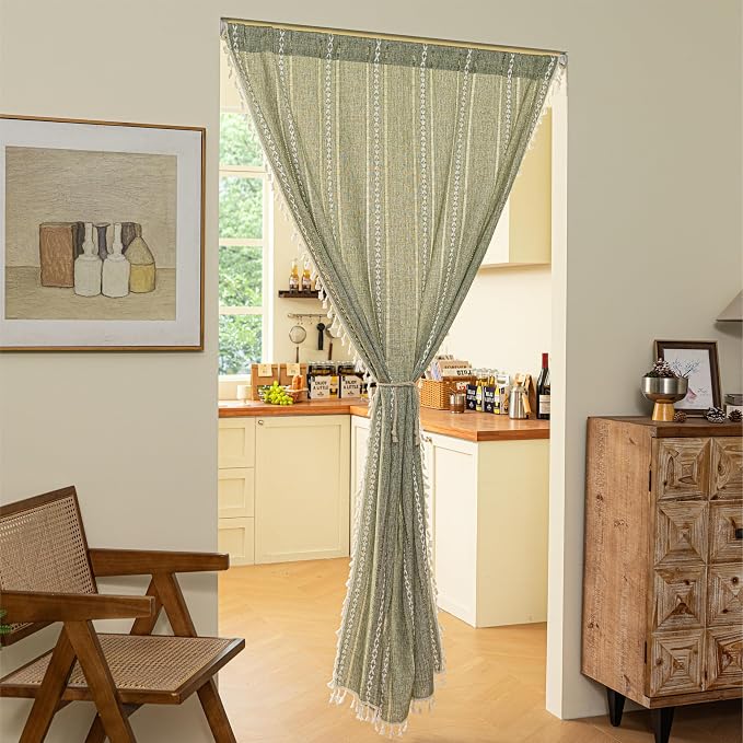 Sutuo Home Green Boho Door Curtains - Image 2