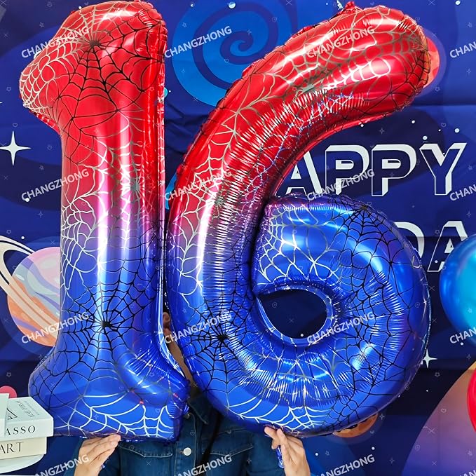 40 In Red And Blue Birthday Theme Large Number 9 Balloon | Giant Large Helium - Image 6