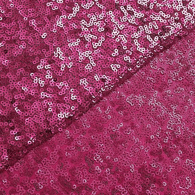 Sugargirl Fuchsia Sequin Backdrop Curtain 4 Panels 2FTx8FT Glitter Fuchsia - Image 7