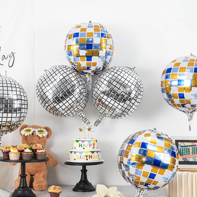 6pcs 22 Inch Silver Disco Ball Balloons - Image 3