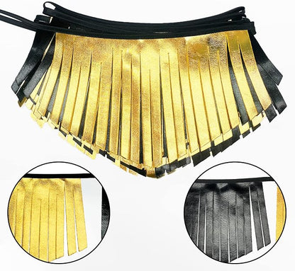 Black and Gold Tassel Banner Double Sided Metallic Fabric Pennant Bunting Flag - Image 3