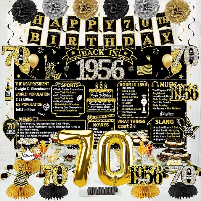 Zirtorei 70th Birthday Decorations - Image 4
