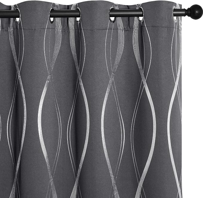 NICETOWN Grey Blackout Short Curtain - Image 2