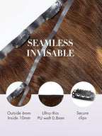 LUVME Clip in Hair Extensions Real Human Hair, Remy Human Hair Extensions Clip ins for Women, #4/27 Extensions, 18inch 135g 9Pcs Silky Straight Hair