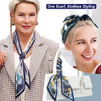 Skinny Scarf 3 Pack for Women – Bag Scarf, Silk Hair Scarves (Original Prints, Premium Twill, 3 Designs)