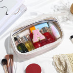 YOOLIFE Initial Make Up Bag Travel Toiletry Bag, Clear Makeup Bag Preppy Stuff Travel Essentials Pink Gifts for Women Teen Girlfriend Teacher Mom Birthday Birthday Gifts for Her Wife White A