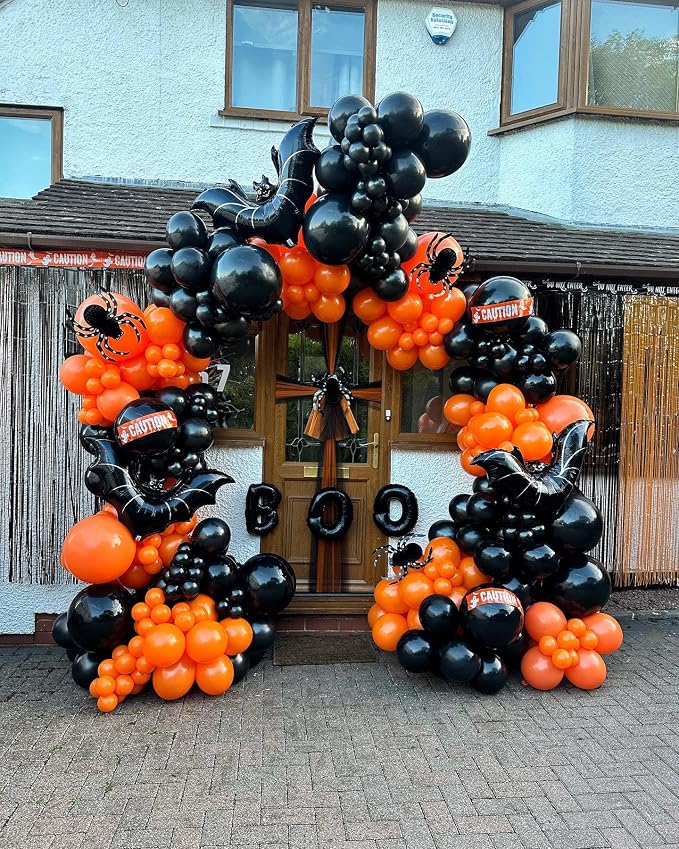 Black and Orange Balloons 60Pcs 12inch | Black Orange Confetti Latex Balloons - Image 4
