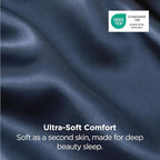 Bedsure Satin Pillowcase 2 Pack Similar to Silk Pillow Cases Standard Size, Pillow Case for Sleeping Women with Envelope Closure, Gifts for Women Men, Blue, 20x26 Inches