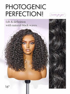 LUVME HAIR Curly Deep Wave Glueless Lace 100% Human Hair Short Wigs 12 Inches Pre Cut Plucked Hd Lace Wig Ready To Go Natural Color Bleached Knots Side Part Black Wigs 12 Inches