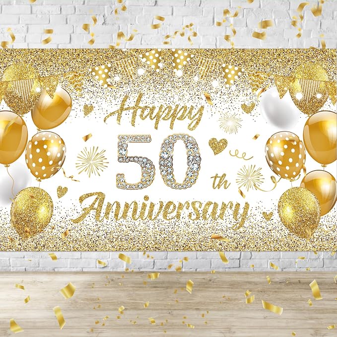 50th Wedding Anniversary Banner Decorations by Unknown