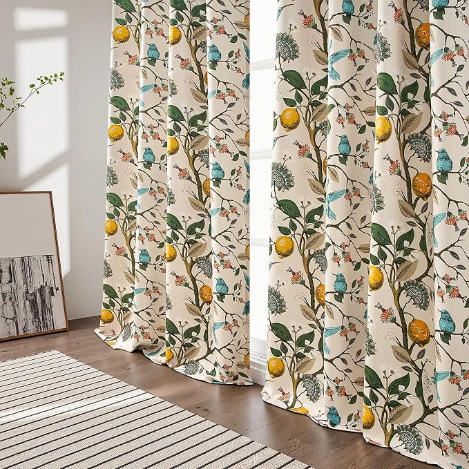 Topfinel 94 Inches Long Custom Window Treatments, Retro Art Deco Euro Flower - Image 8