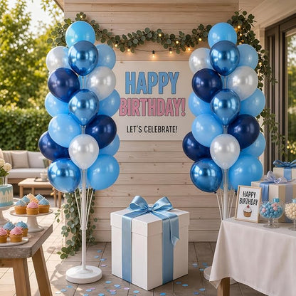 Hiins Metallic Blue Balloon Column Kit Set of 2 - Image 8
