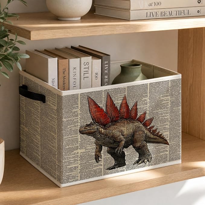 Stegosaurus Dinosaur Nursery Storage Basket - Image 3