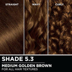 Garnier Hair Color Olia Ammonia-Free Brilliant Color Oil-Rich Permanent Hair Dye, 5.3 Medium Golden Brown, 2 Count (Packaging May Vary)