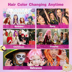 Pink Temporary Hair Color Spray for Kids, Silver Instant Colored Hair Dye Alternative for Boys Girls Teens Men Women, Quick Styling for Party Christmas Halloween, Disposable Washable, 150ml