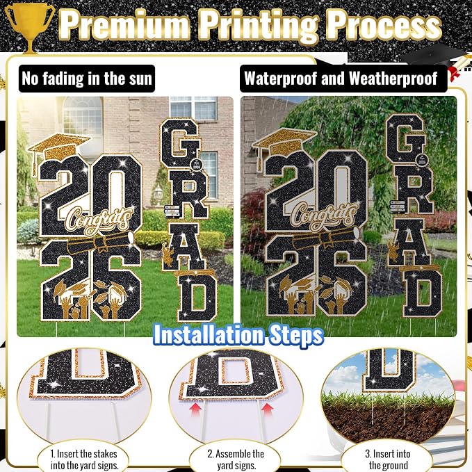 Graduation Yard Sign Class of 2026 Decorations - Image 3
