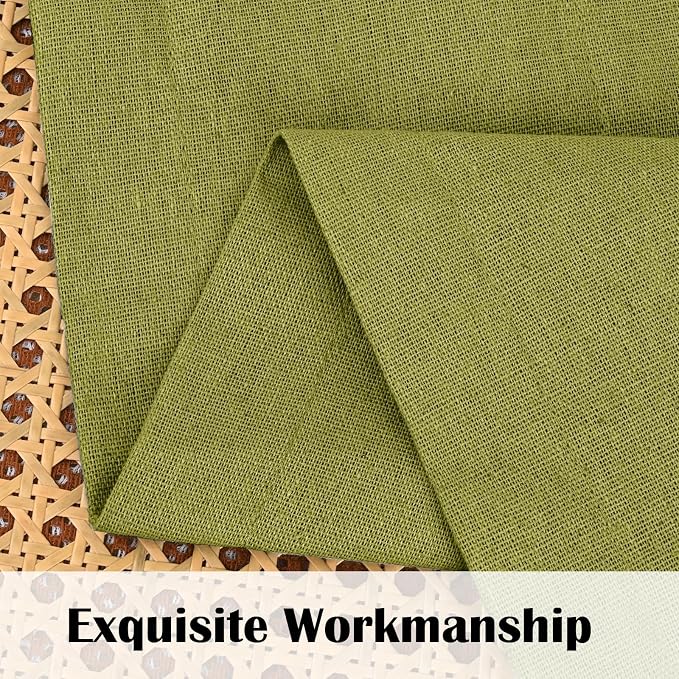 Farmhouse Valance Curtains, Boho Cotton Linen Kitchen Valance, Fresh Green - Image 6