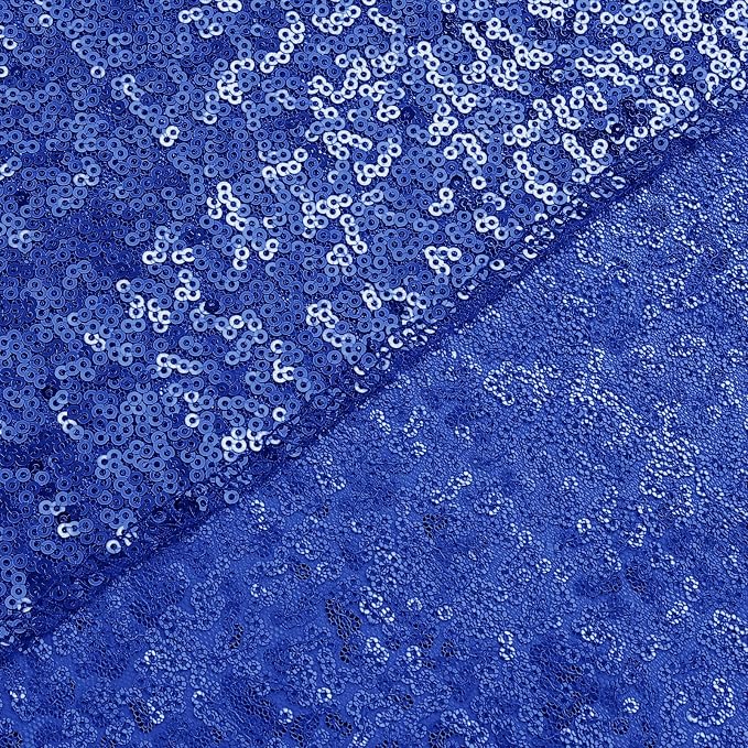 Sugargirl Royal Blue Sequin Backdrop Curtain 8FTx8FT Glitter Royal Blue - Image 4