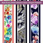 Skinny Scarf 3 Pack for Women – Bag Scarf, Silk Hair Scarves (Original Prints, Premium Twill, 3 Designs)
