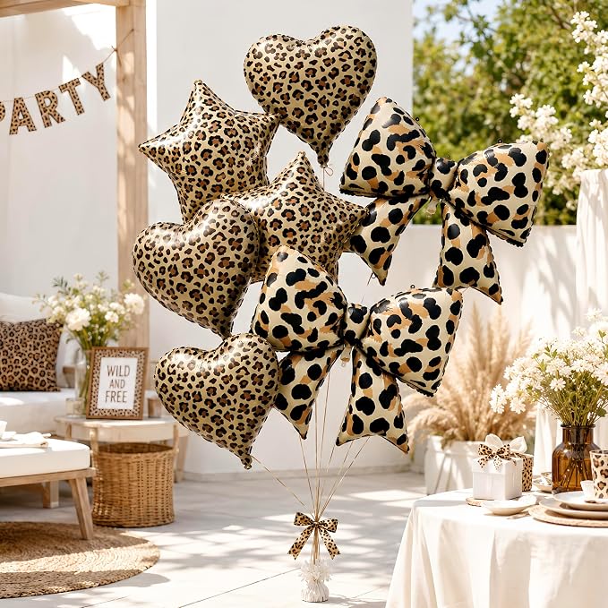 9Pcs Leopard Print Balloons/Wild One Birthday Party Decor - Image 3
