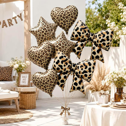 9Pcs Leopard Print Balloons/Wild One Birthday Party Decor - Image 3