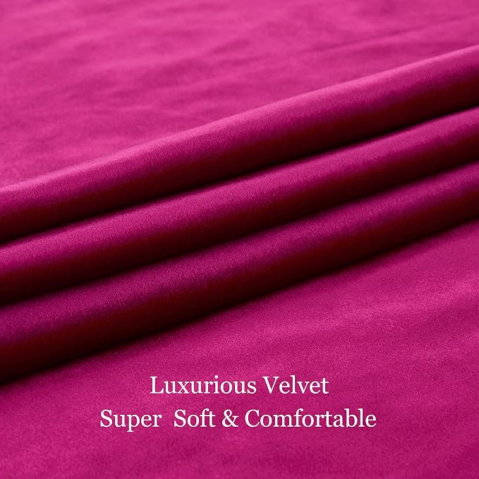Hot Pink Velvet Blackout Curtains 102 inch - Image 7