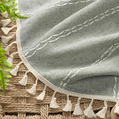 Sage Green Boho Blackout Curtains 84 Inch 2 Panels - Image 3