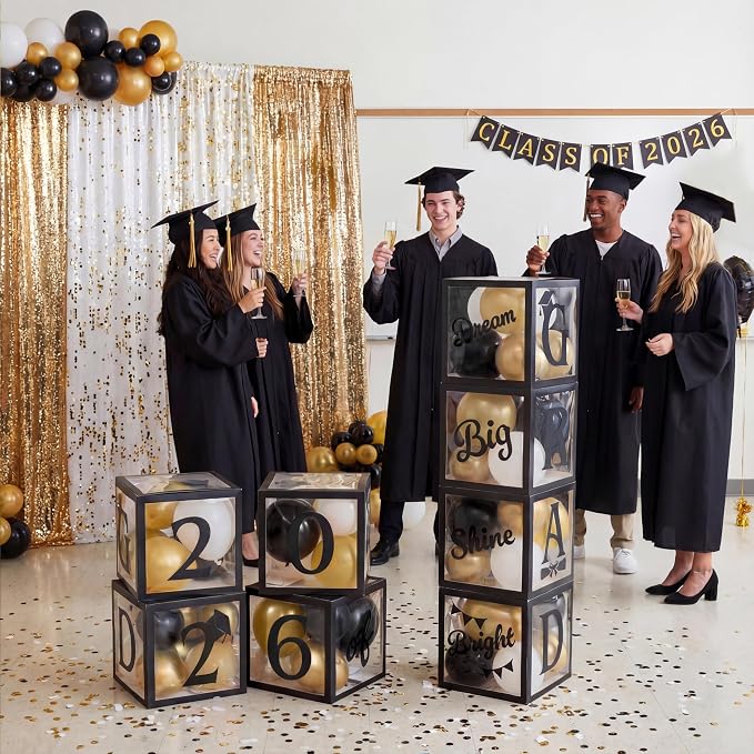JOYIN 4 Pcs 2026 Graduation Balloon Boxes, Graduation Decor, Graduation Party - Image 8