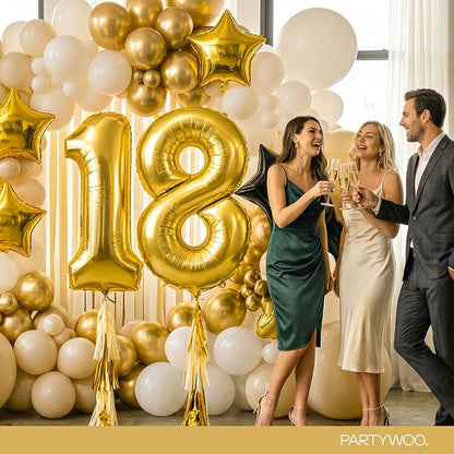 PartyWoo Number Balloons 40 Inch Gold Number 8 Kit 25pcs - Image 4