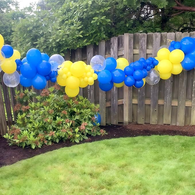 Isndare Navy Blue Yellow White Balloons, 12 Inch Navy Yellow Party Dark Yellow - Image 9