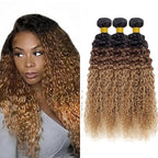4/27 Human Hair Bundles Ombre Blonde Water Wave Bundle Niegmeag Virgin Soft and Sikly Remy Hair 3 Bundles 16 18 20 Inch Double Weft Hair Weave