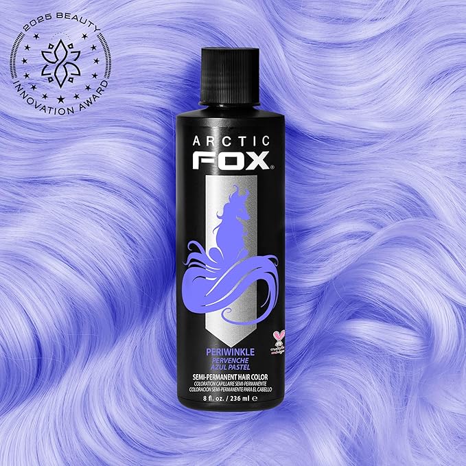 ARCTIC FOX Vegan and Cruelty-Free Semi-Permanent Hair Color Dye (8 Fl Oz, PERIWINKLE)