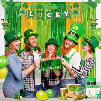 2 Pack St Patrick Party Decorations, Metallic St.Patrick Fringe Curtains Party - Image 4