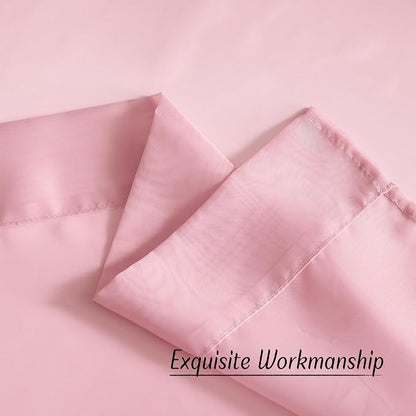 NICETOWN Voile Sheer Pink Curtains 90 inches Long - Image 5